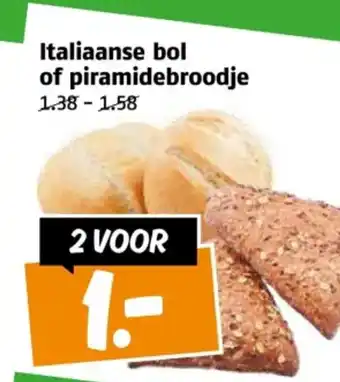 Poiesz Italiaanse bol of piramidebroodje aanbieding