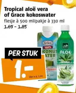 Poiesz Tropical aloë vera of Grace kokoswater aanbieding