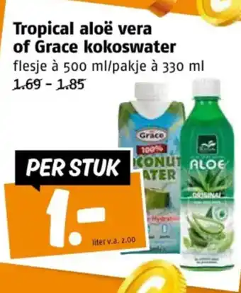 Poiesz Tropical aloë vera of Grace kokoswater aanbieding
