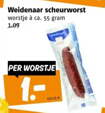 Poiesz Weidenaar scheurworst aanbieding