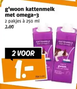 Poiesz g'woon kattenmelk met omega-3 aanbieding