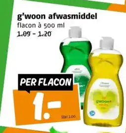 Poiesz G'woon afwasmiddel aanbieding