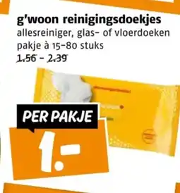 Poiesz G'woon reinigingsdoekjes aanbieding