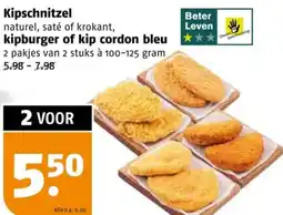 Poiesz Kipschnitzel naturel, saté of krokant, kipburger of kip cordon bleu aanbieding