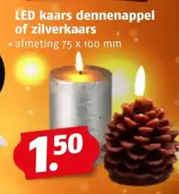 Poiesz LED kaars dennenappel of zilverkaars aanbieding