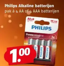 Poiesz Philips Alkaline batterijen aanbieding