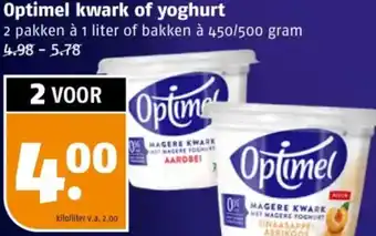 Poiesz Optimel kwark of yoghurt aanbieding