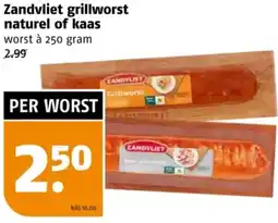 Poiesz Zandvliet grillworst naturel of kaas aanbieding