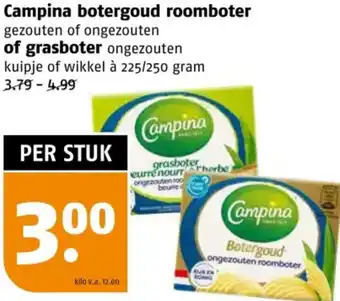 Poiesz Campina botergoud roomboter of grasboter aanbieding