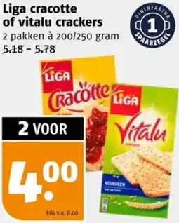 Poiesz Liga cracotte of vitalu crackers aanbieding