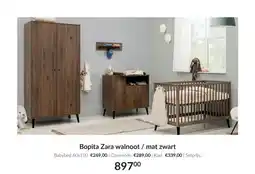 Babypark Bopita Zara walnoot mat zwart aanbieding