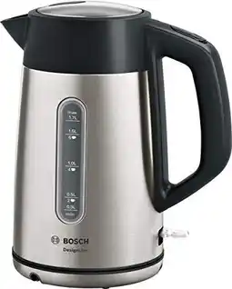 Amazon Bosch Designline Waterkoker, TWK4P440, 1.7 liter, Ergonmisch gebruik, Kopjesindicator, RVS aanbieding