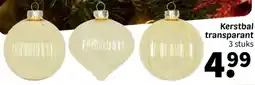 Wibra Kerstbal transparant aanbieding