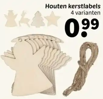 Wibra Houten kerstlabels aanbieding