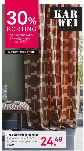 Karwei Theo Bert Pot gordijnstof aanbieding