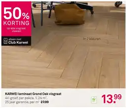 Karwei KARWEI laminaat Grand Oak KARWEI laminaat Grand Oak visgraat 4V-groef, per pakca. 1. 24 m², aanbieding