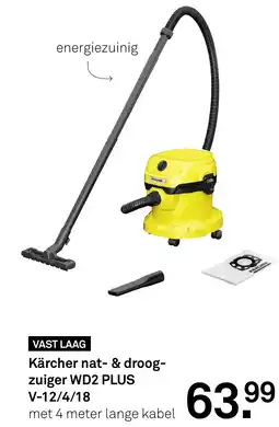 Karwei Kärcher nat & droog zuiger WD2 PLUS V 12/4/18 aanbieding
