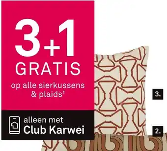 Karwei Kussen graphic strik aanbieding