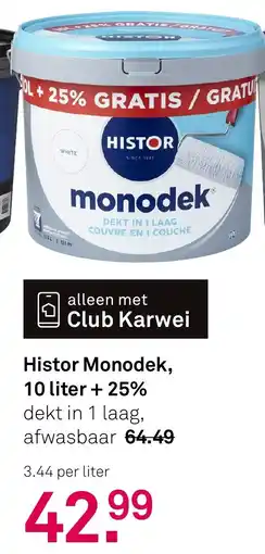 Karwei Histor Monodek, 10 liter + 25% aanbieding