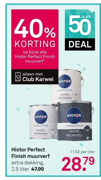 Karwei Histor Perfect Finish muurverf aanbieding