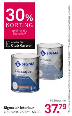 Karwei Sigma lak interieur aanbieding