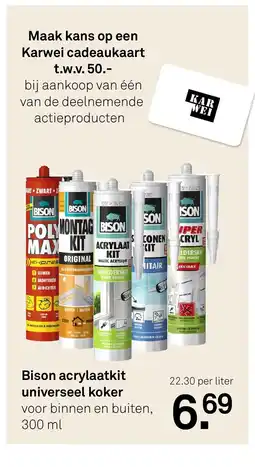 Karwei Bison acrylaatkit universeel koker aanbieding