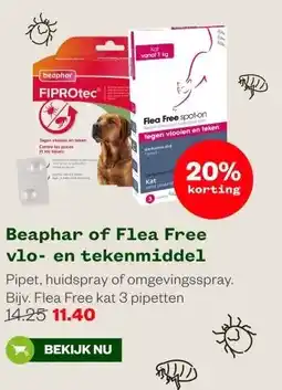 Welkoop Beaphar of Flea Free vlo en tekenmiddel aanbieding