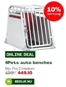 Welkoop 4Pets auto benches aanbieding