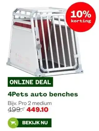 Welkoop 4Pets auto benches aanbieding