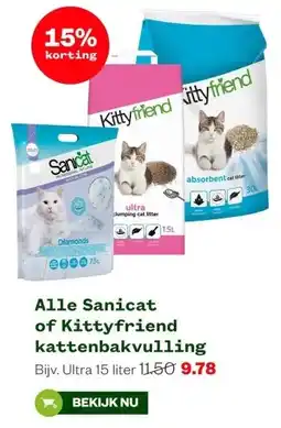 Welkoop Alle Sanicat of Kittyfriend kattenbakvulling aanbieding
