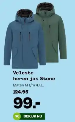 Welkoop Veleste heren jas Stone aanbieding
