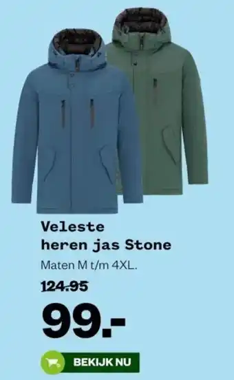 Welkoop Veleste heren jas Stone aanbieding