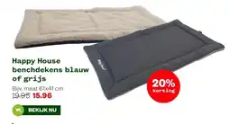 Welkoop Happy House benchdekens blauw of grijs aanbieding