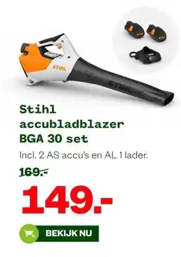 Welkoop Stihl accubladblazer BGA 30 set aanbieding