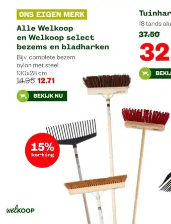 Welkoop Alle Welkoop en Welkoop select bezems en bladharken aanbieding