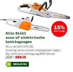 Welkoop Alle Stihl accu of elektrische kettingzagen aanbieding
