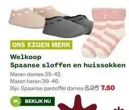 Welkoop Welkoop Spaanse sloffen en huissokken aanbieding