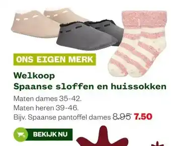 Welkoop Welkoop Spaanse sloffen en huissokken aanbieding