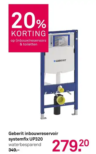 Karwei Geberit inbouwreservoir systemfix UP320 aanbieding