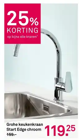 Karwei Grohe keukenkraan Start Edge chroom aanbieding