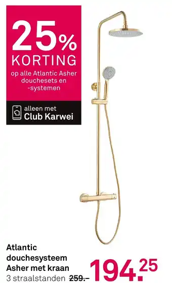 Karwei Atlantic douchesysteem Asher met kraan aanbieding