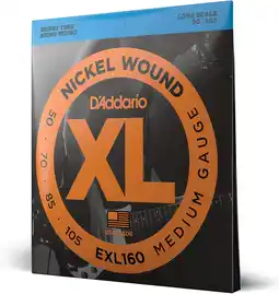 Amazon D'Addario EXL160 Elektrische Basgitaarsnaren Medium, 50-105, Lange snaarlengte Nikkel Winding aanbieding