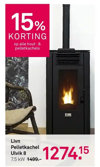 Karwei Livn Pelletkachel Ulvik 8 aanbieding