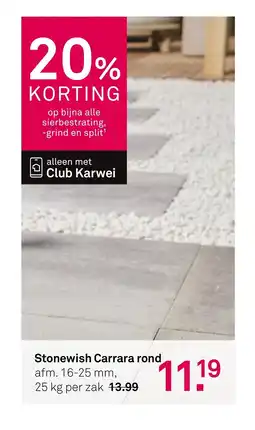Karwei Stonewish Carrara rond afm. aanbieding