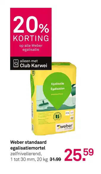Karwei Weber standaard egalisatiemortel aanbieding