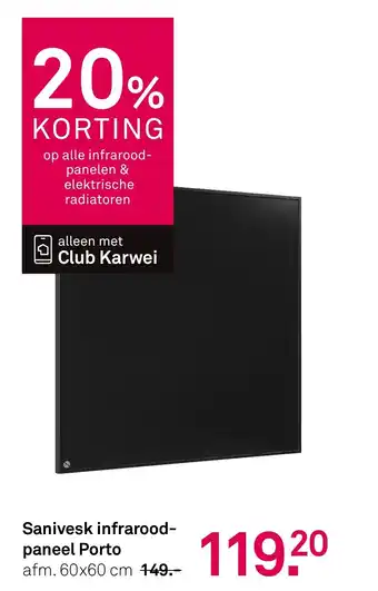 Karwei Sanivesk infrarood paneel Porto aanbieding