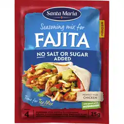 Albert Heijn Santa Maria Kruidenmix fajita no salt or sugar aanbieding