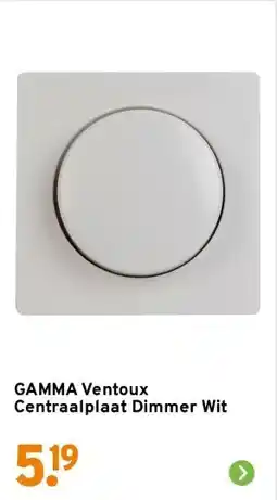 GAMMA GAMMA Ventoux Centraalplaat Dimmer Wit aanbieding