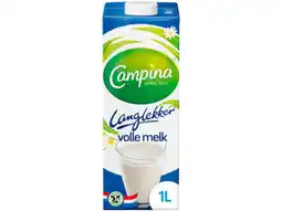 Hoogvliet Campina Langlekker volle melk houdbaar aanbieding