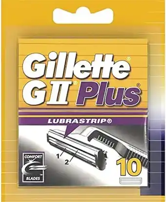 Amazon Gillette GII Plus Scheermesjes Voor Mannen - 10 Navulmesjes aanbieding